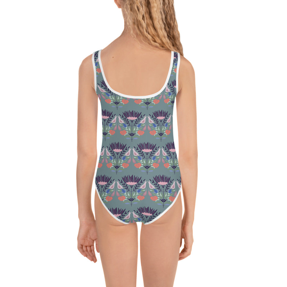 Floral All-Over Print Kids Swimsuit