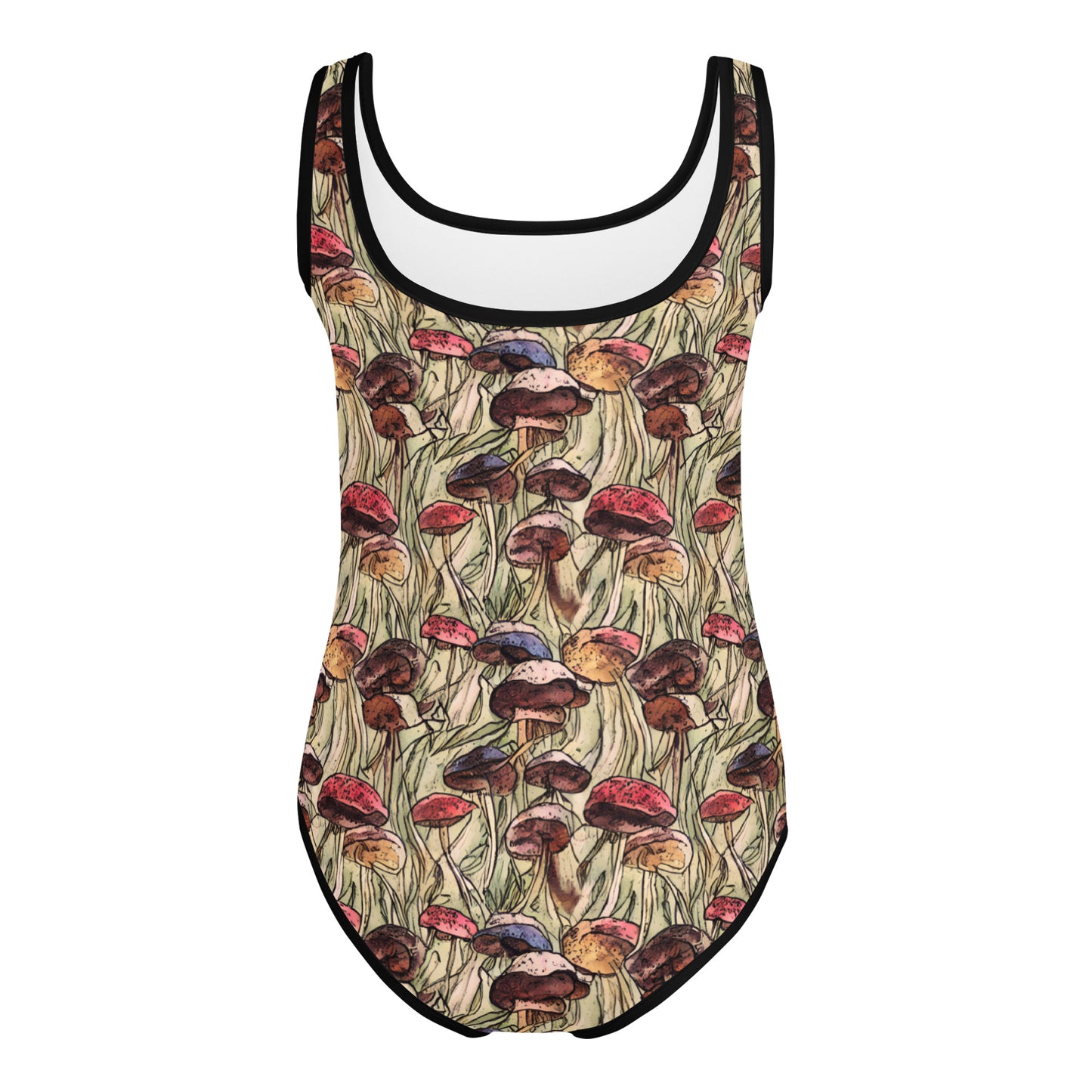 Mushroom All-Over Print Little Kids Swimsuit