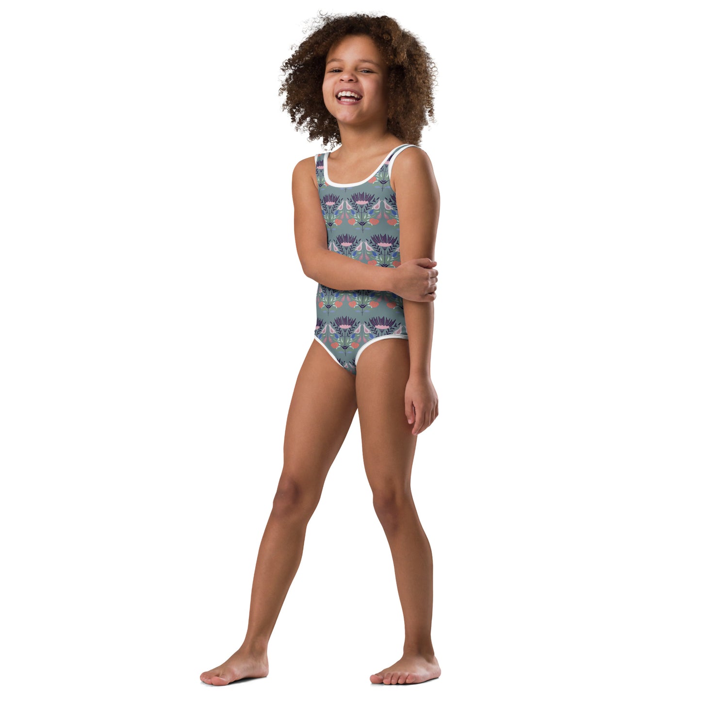 Floral All-Over Print Kids Swimsuit