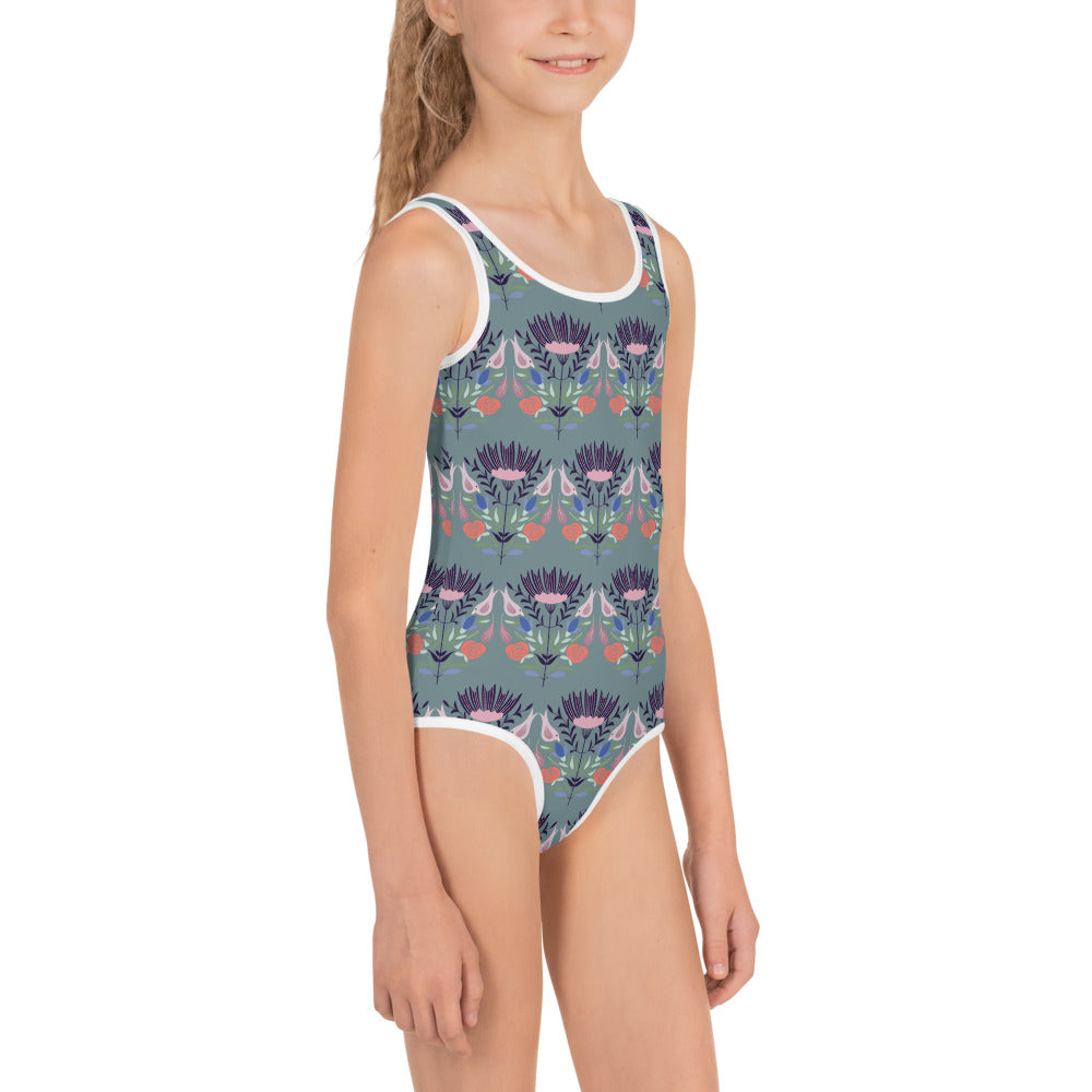 Floral All-Over Print Kids Swimsuit