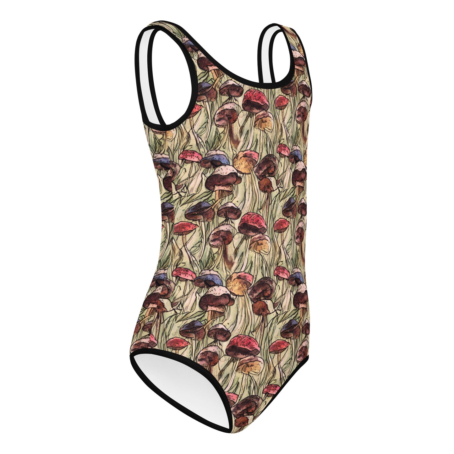 Mushroom All-Over Print Little Kids Swimsuit