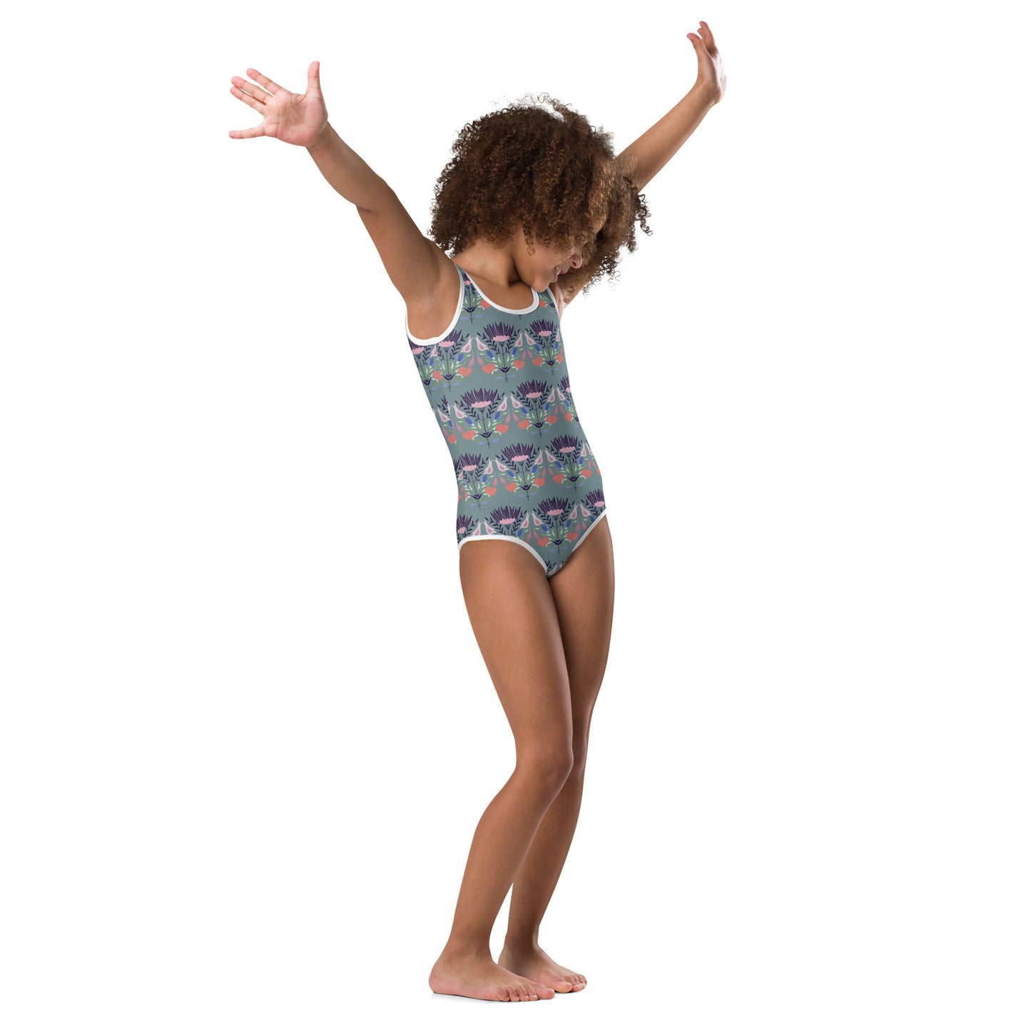 Floral All-Over Print Kids Swimsuit