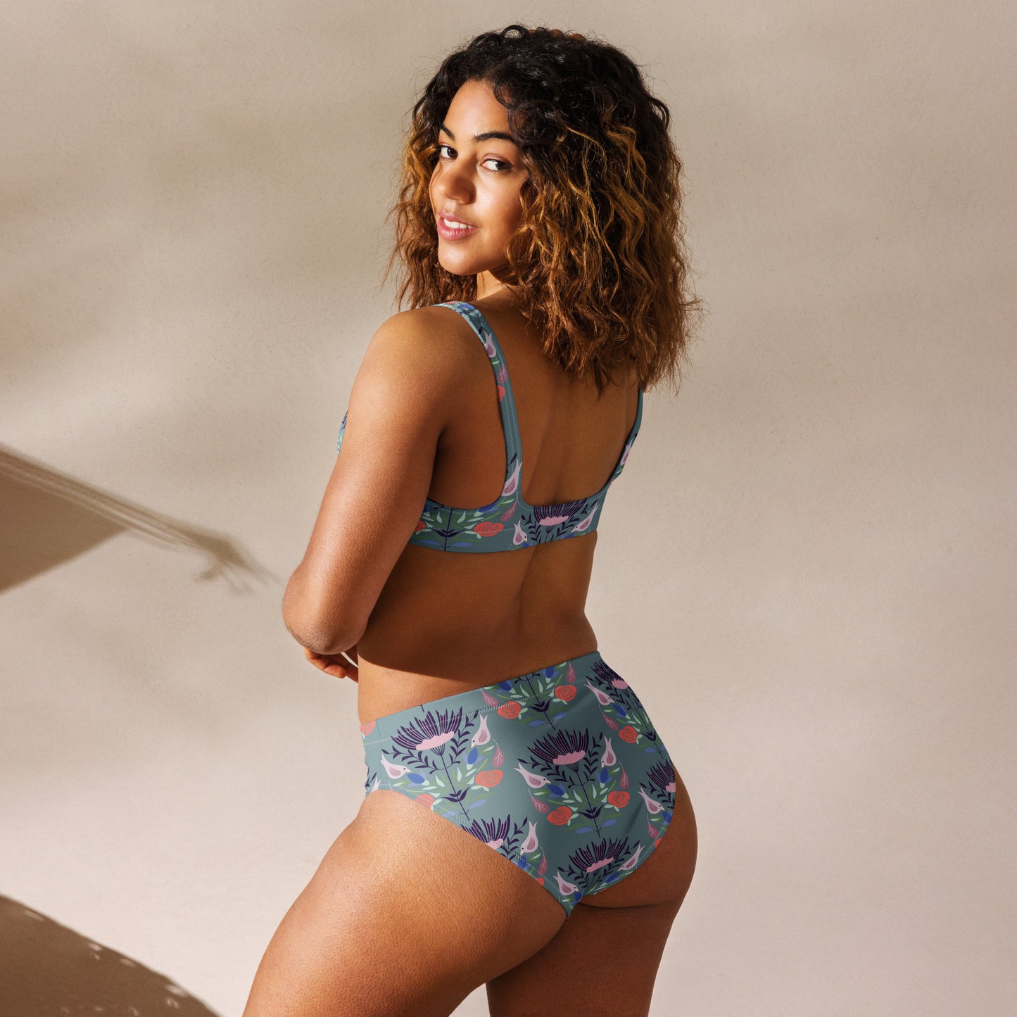 Recycled Floral high-waisted bikini