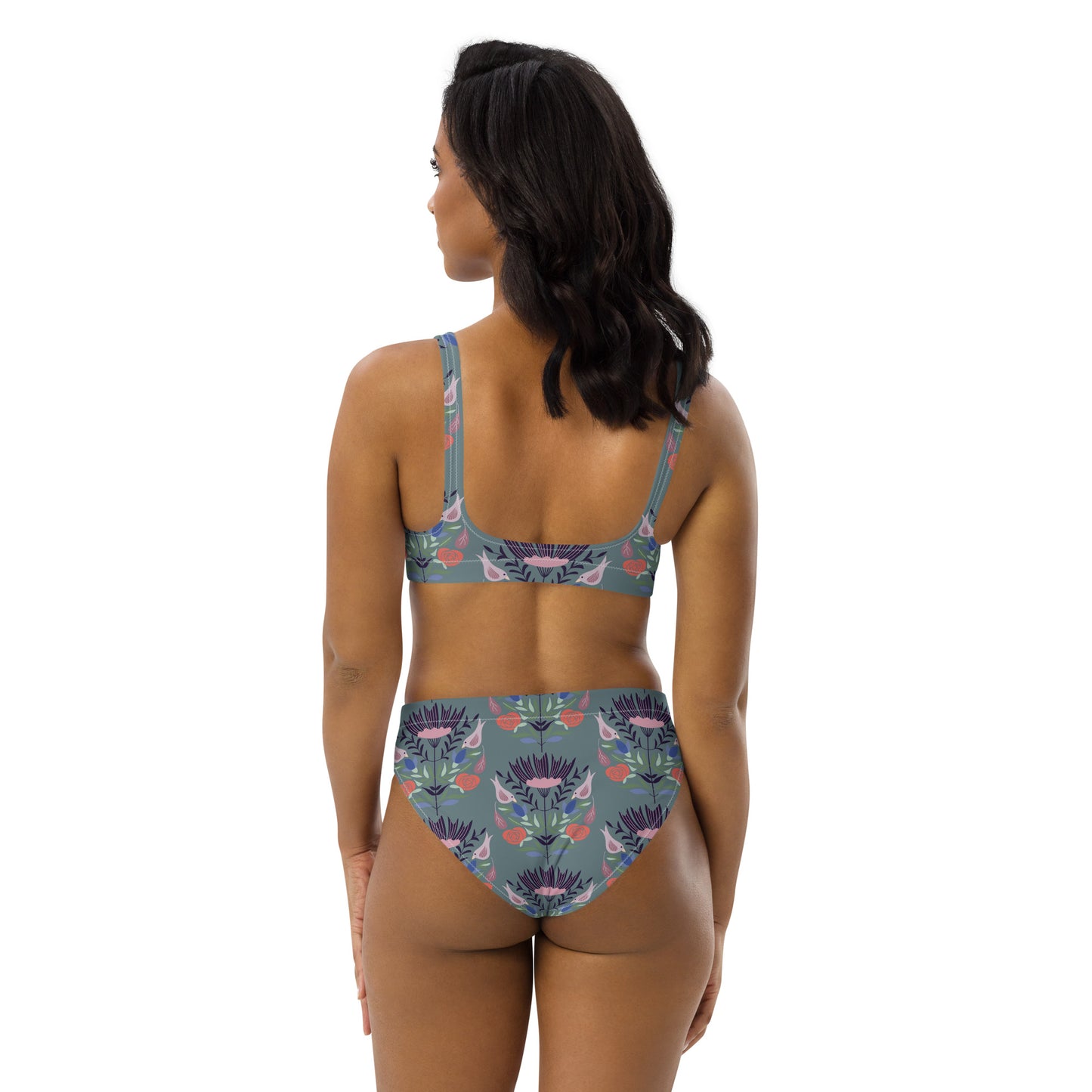 Recycled Floral high-waisted bikini