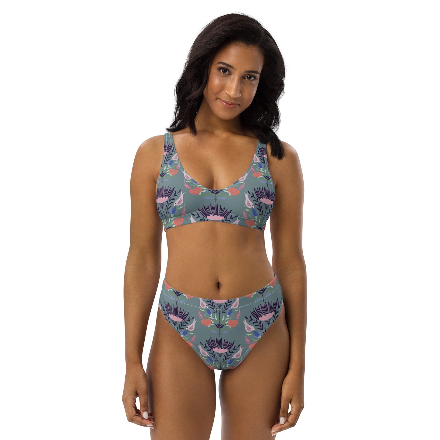 Recycled Floral high-waisted bikini