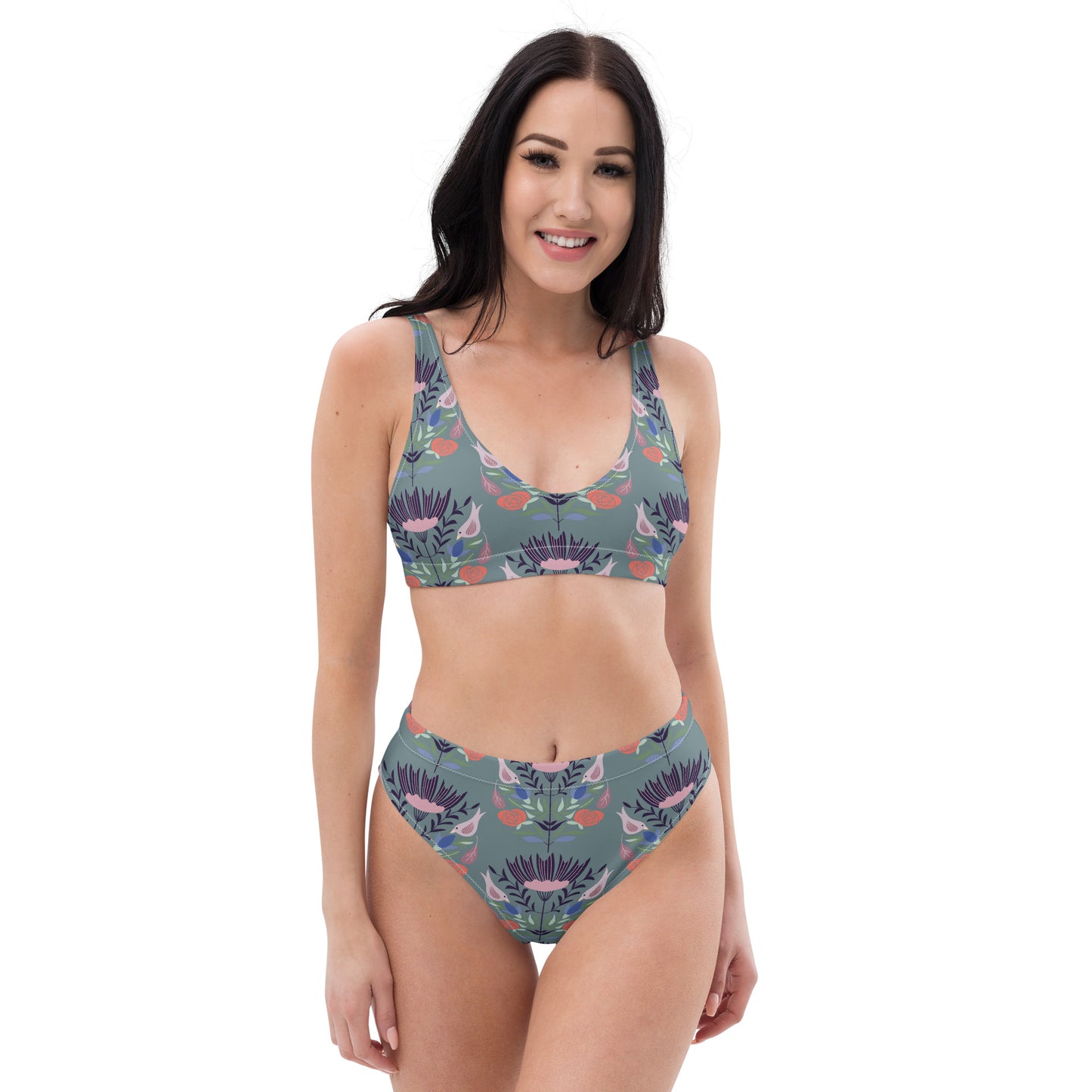 Recycled Floral high-waisted bikini