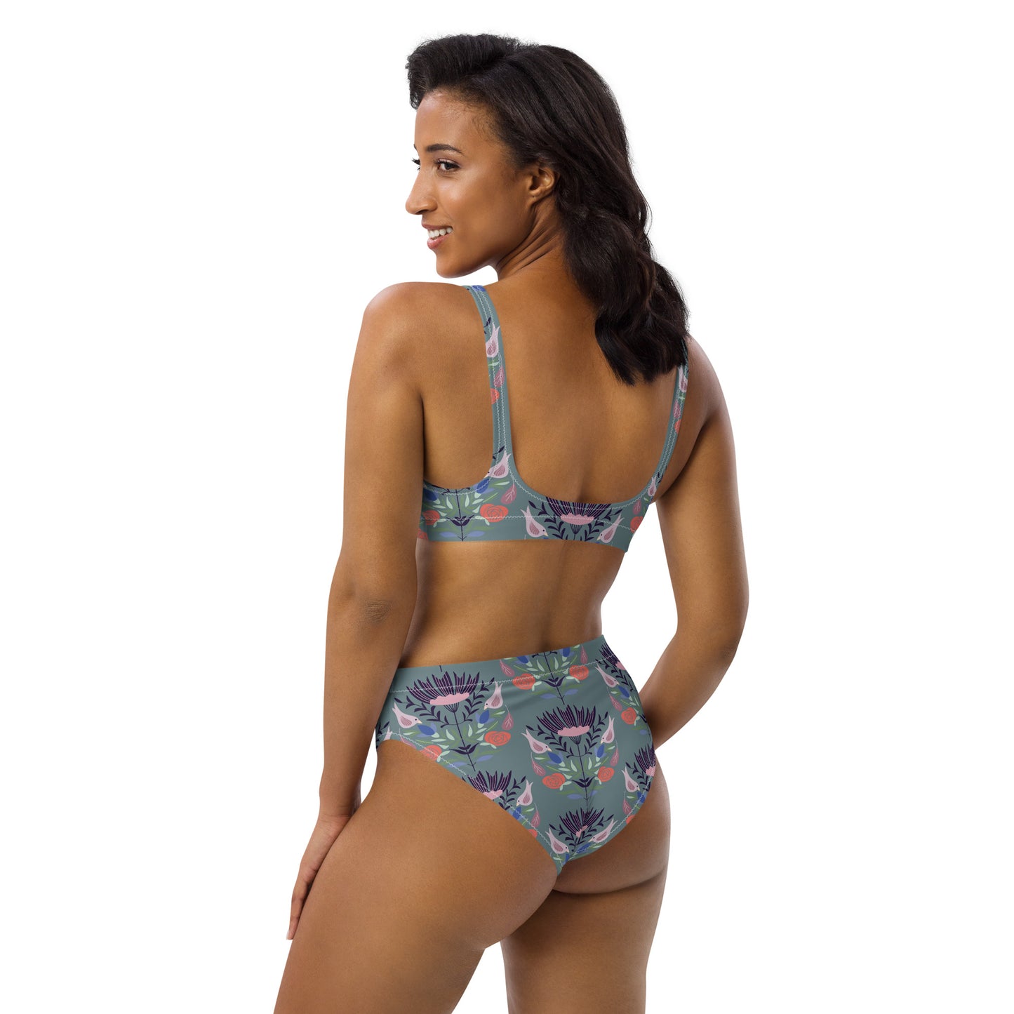 Recycled Floral high-waisted bikini