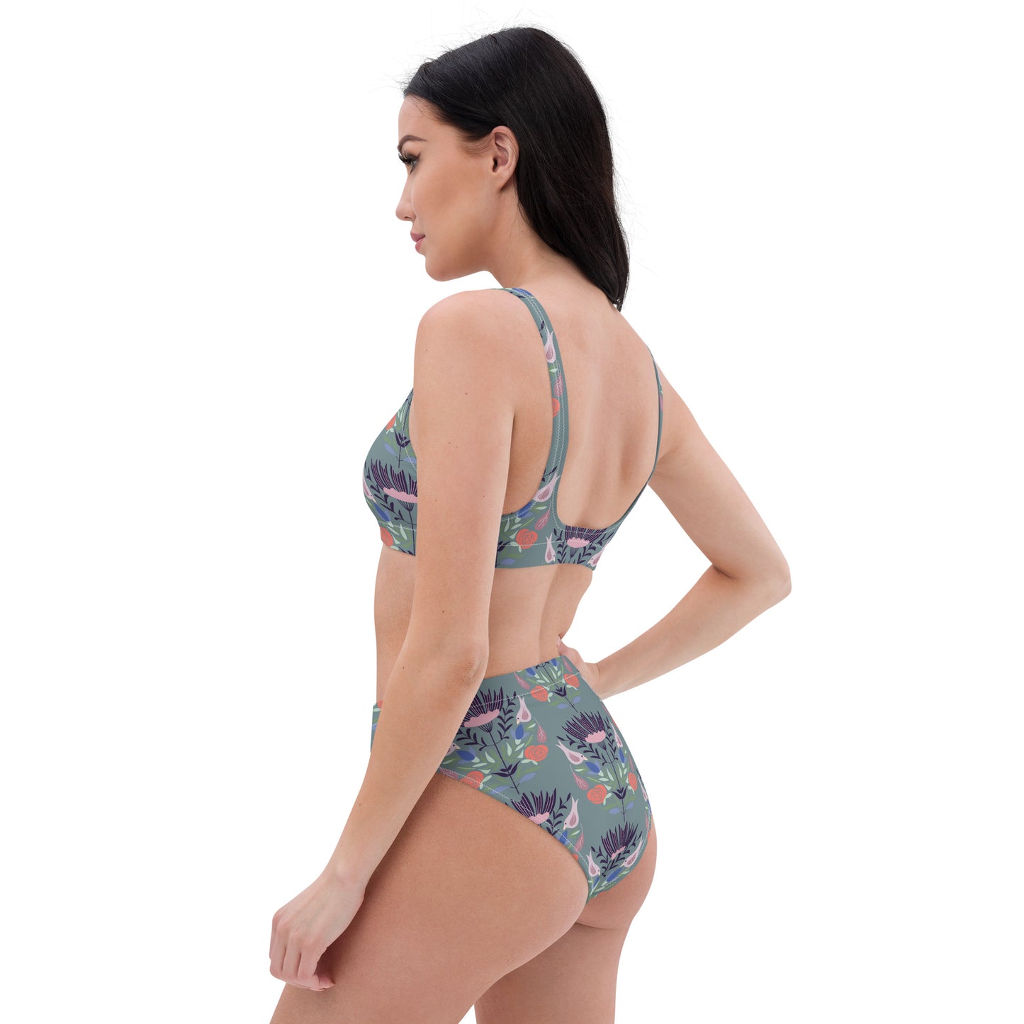 Recycled Floral high-waisted bikini