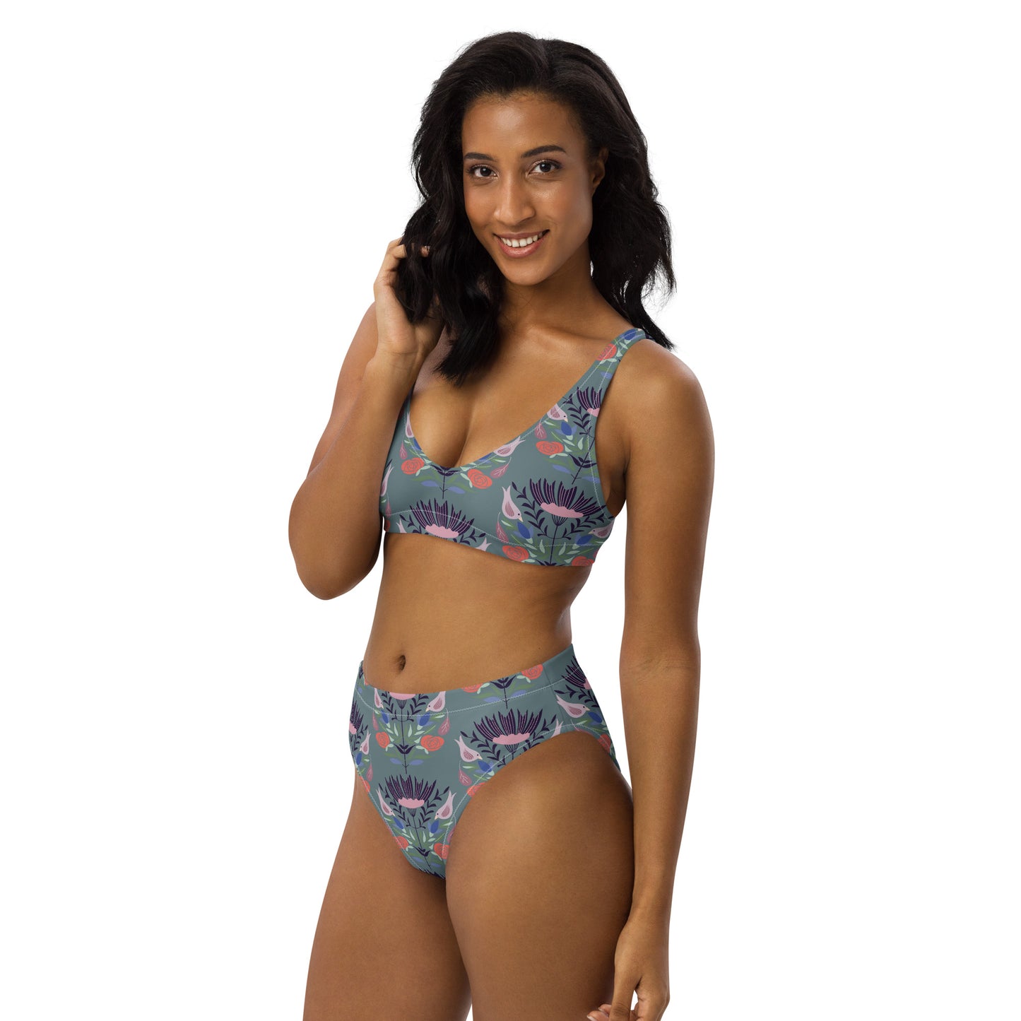 Recycled Floral high-waisted bikini