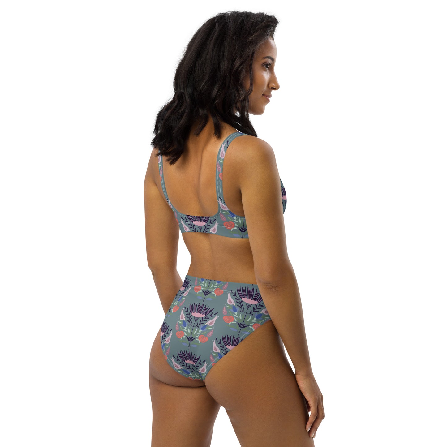 Recycled Floral high-waisted bikini