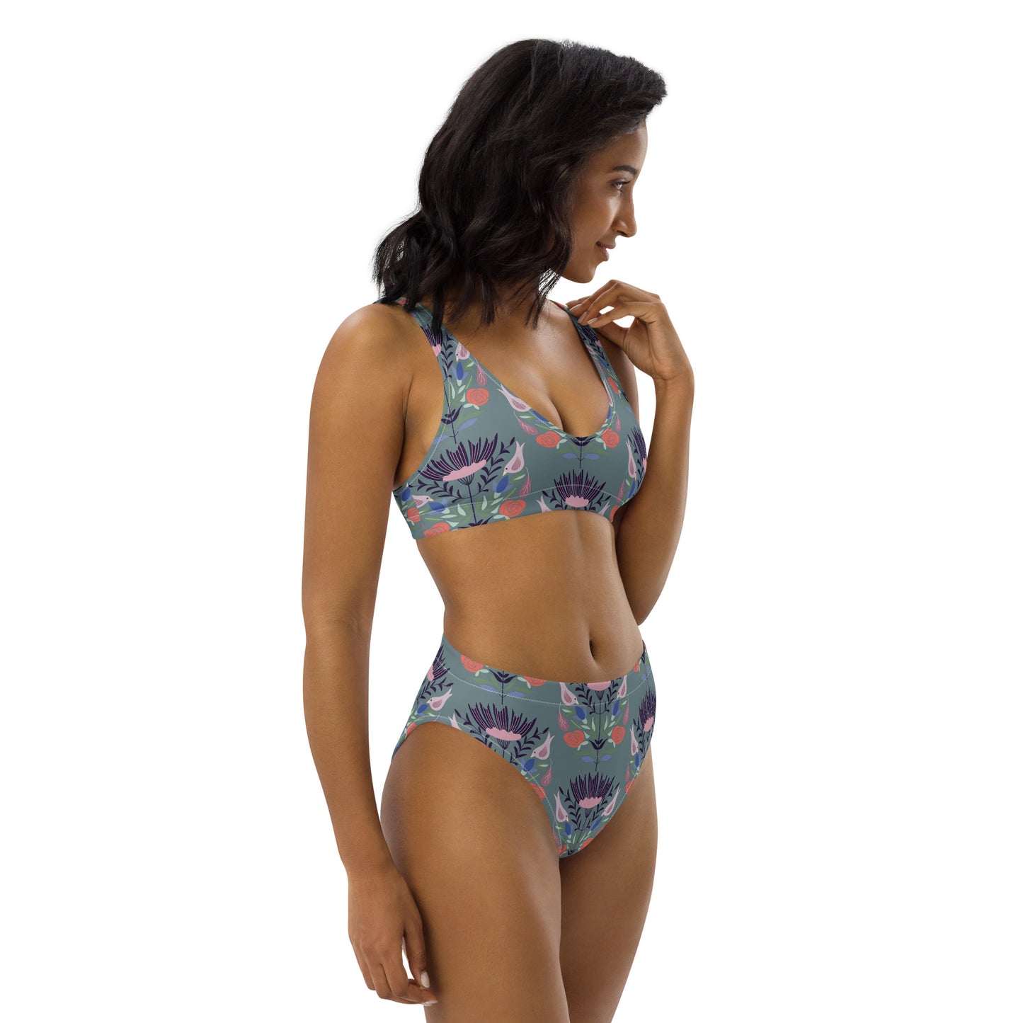 Recycled Floral high-waisted bikini