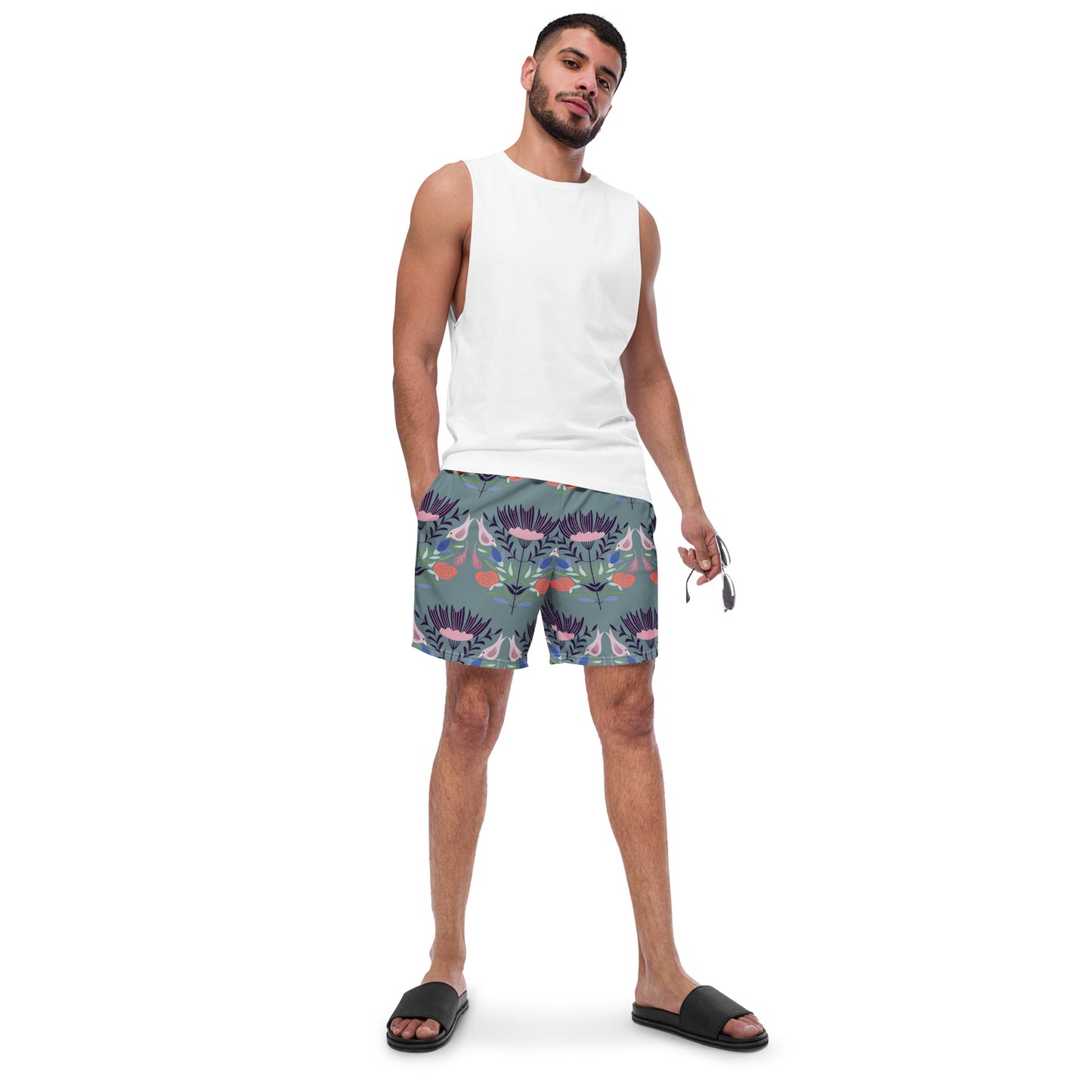 Floral Men's swim trunks