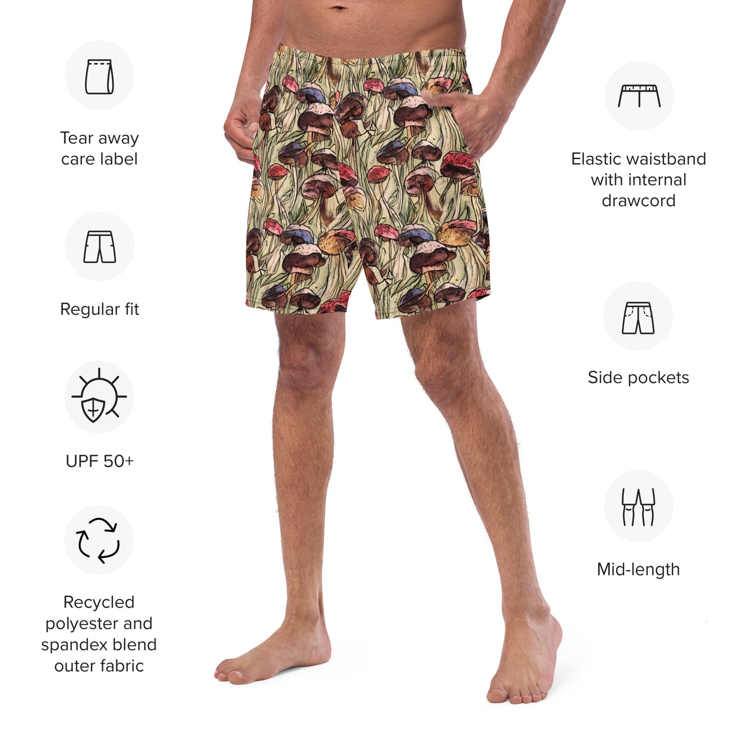 Mushroom Men's swim trunks