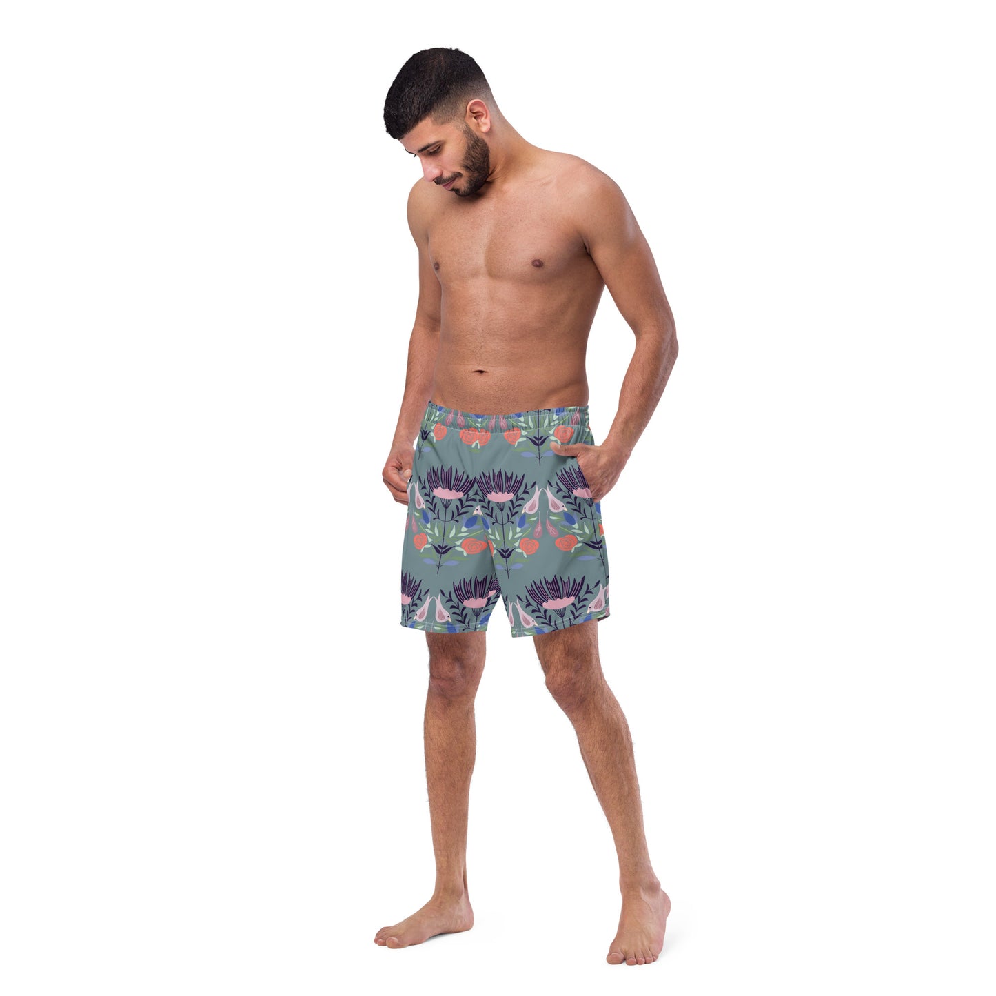 Floral Men's swim trunks