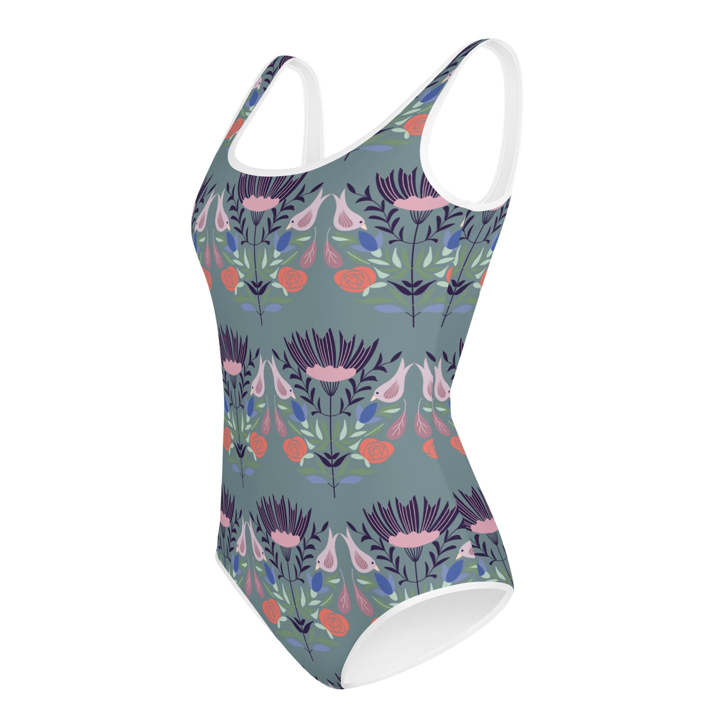 Floral All-Over Print Youth Swimsuit