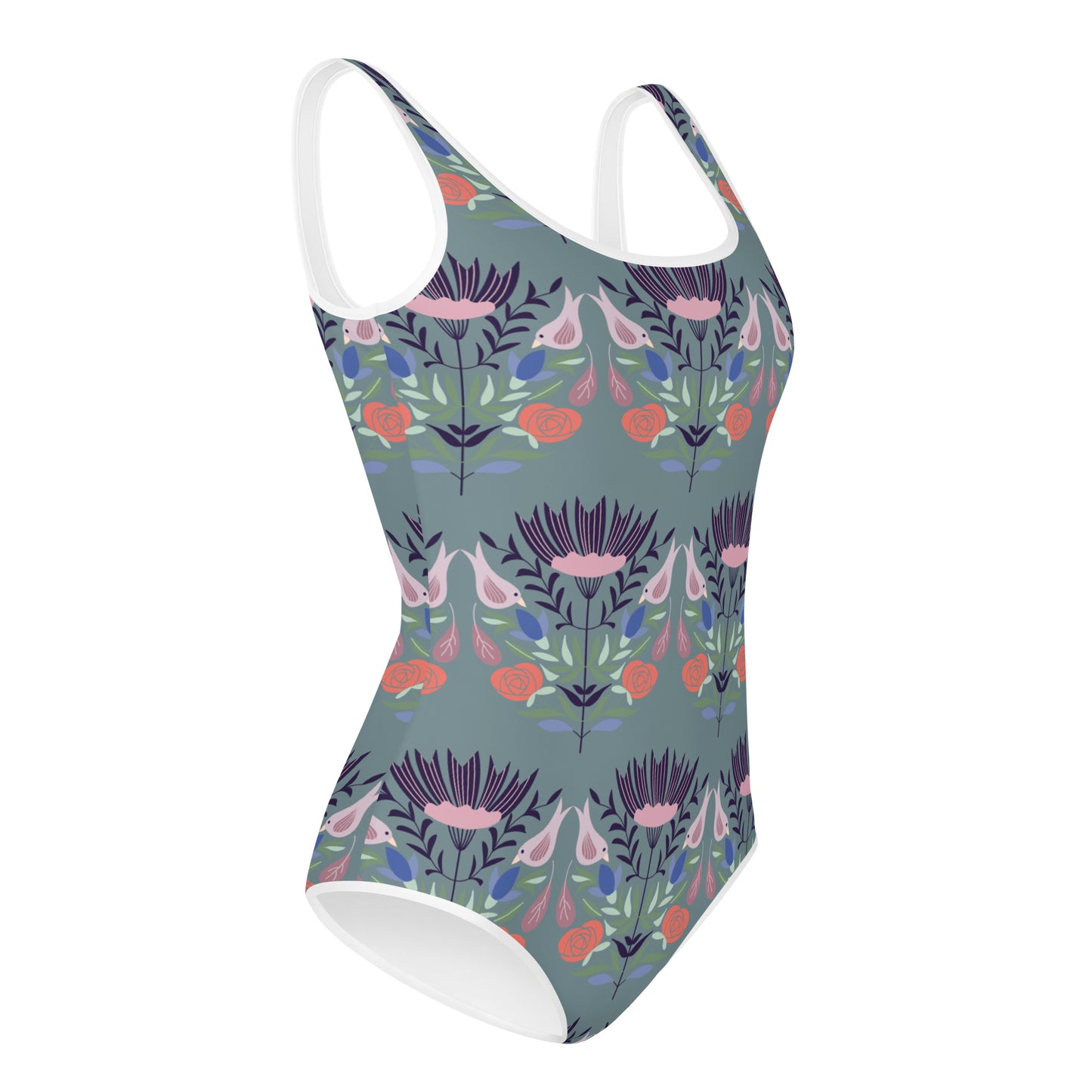 Floral All-Over Print Youth Swimsuit