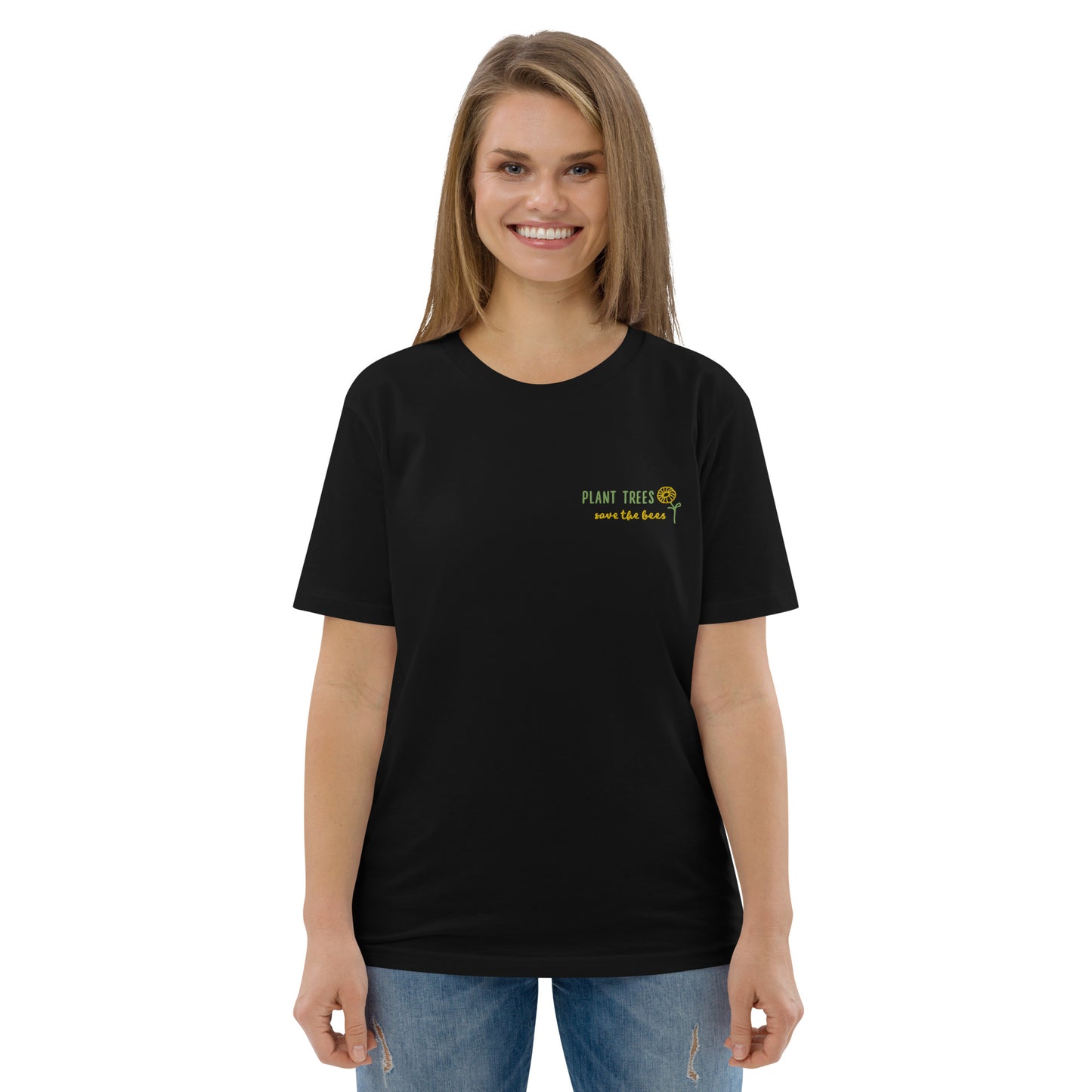 Unisex organic Save bees cotton t-shirt