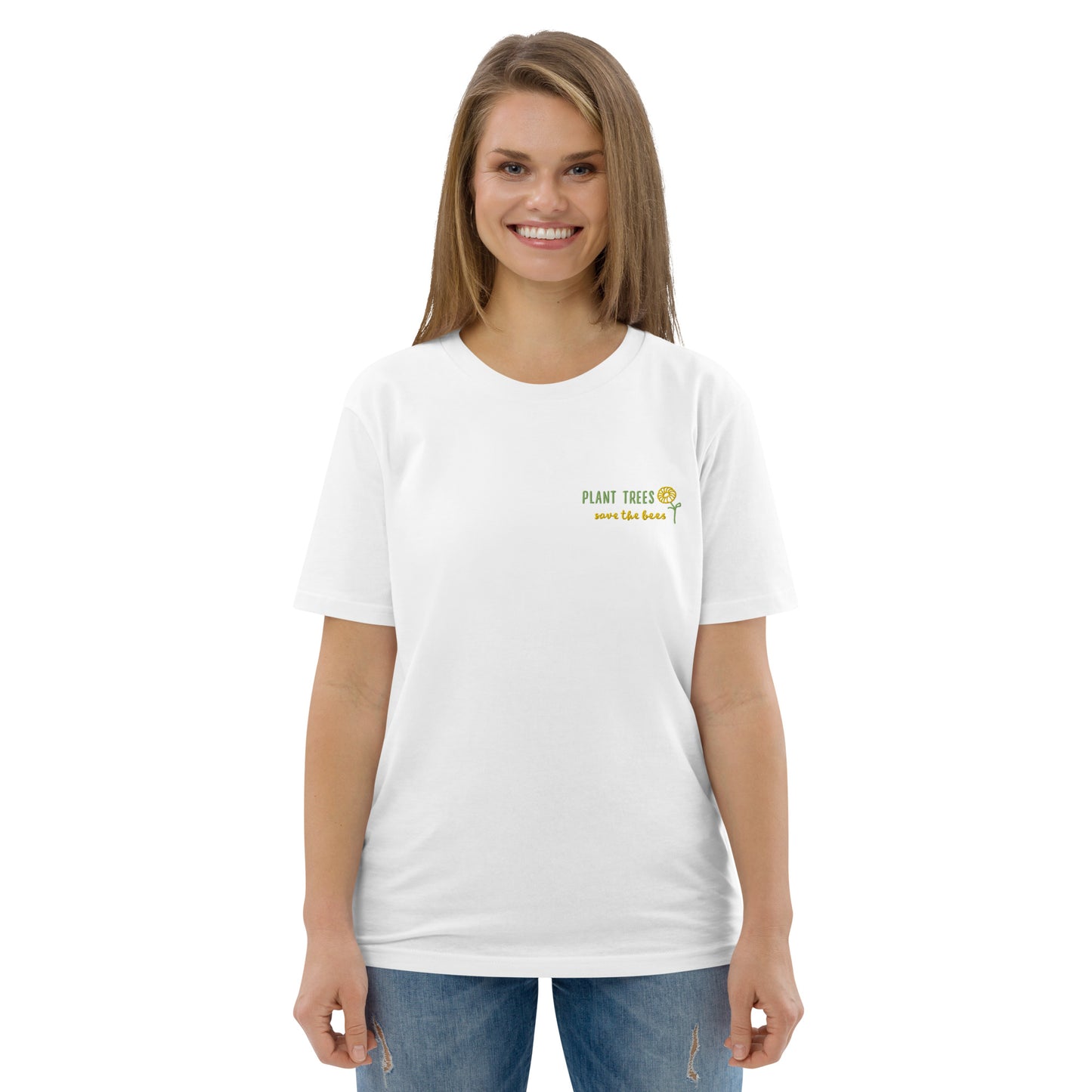 Unisex organic Save bees cotton t-shirt