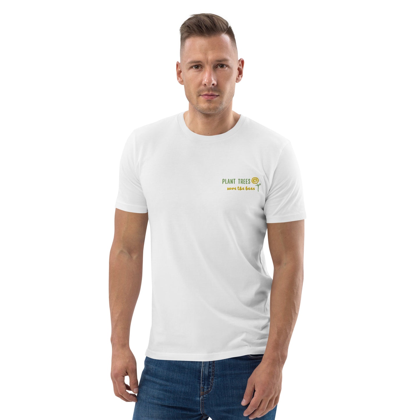 Unisex organic Save bees cotton t-shirt